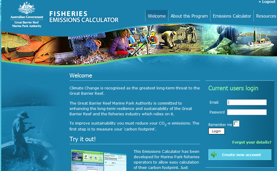 GBRMPA Fisheries and Tourism emissions calculators