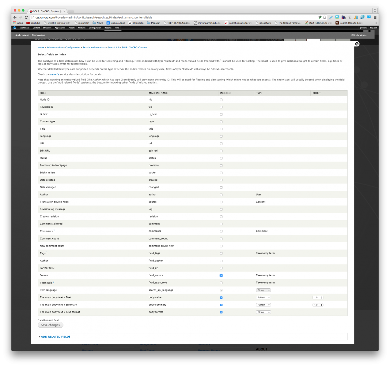 Select fields to index. These are exposed to the view.